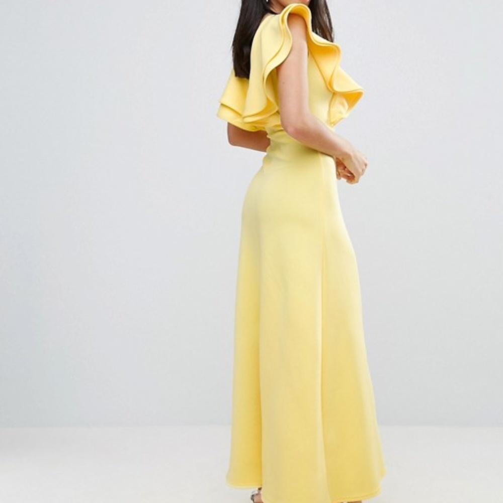 Scuba Maxi Dress With Ruffle - Picture 2 of 3